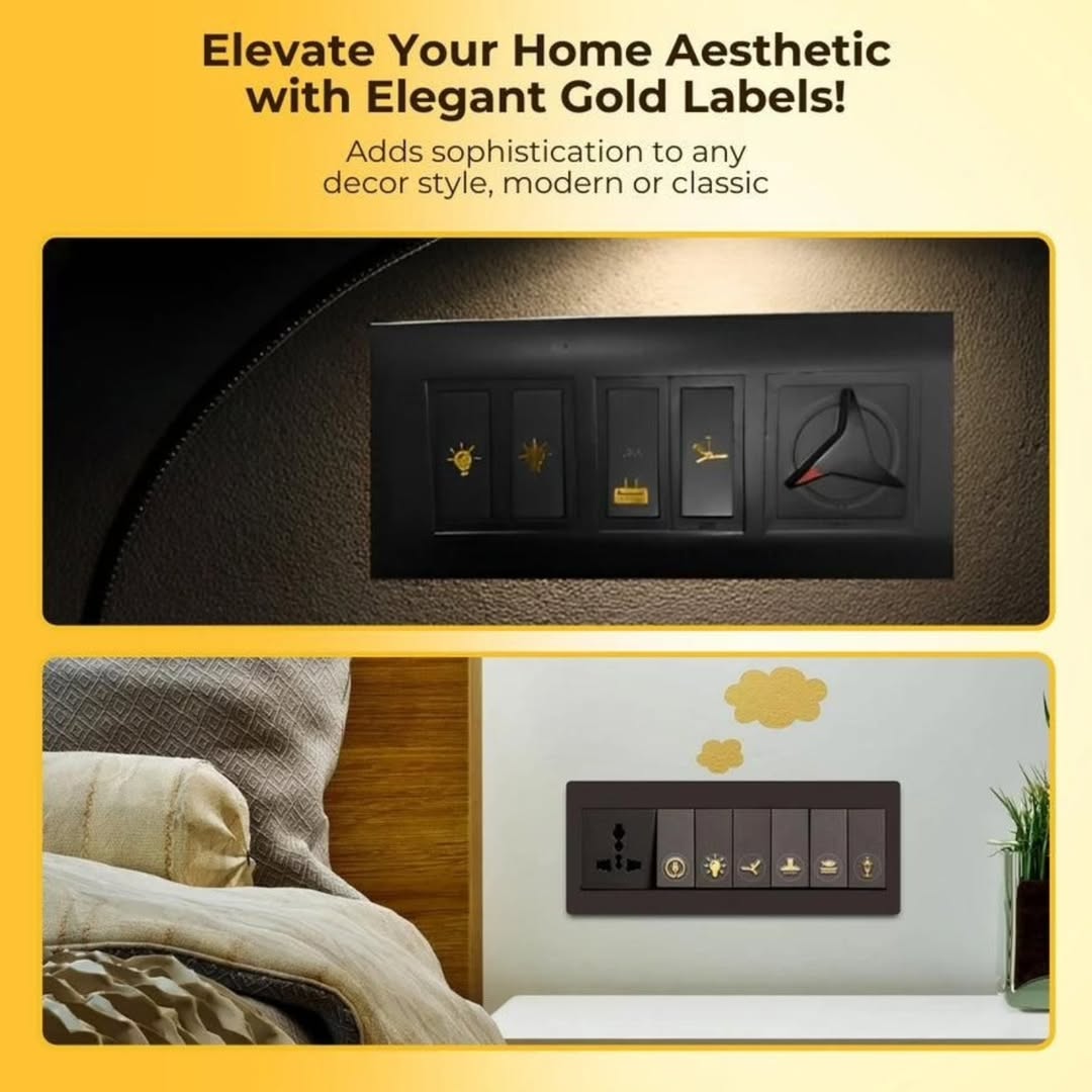 Gold Glam Switch Stickers - Elevate Your Style with Premium Metallic Detail