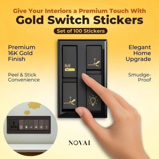 Gold Glam Switch Stickers - Elevate Your Style with Premium Metallic Detail